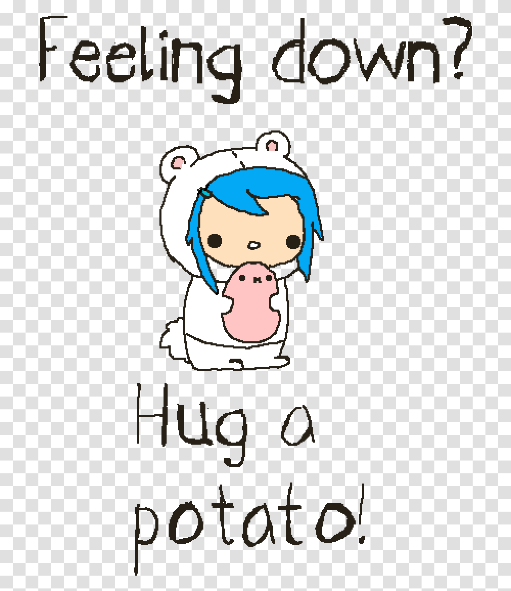Cute Potato Feeling Down Hug A Potato, Giant Panda, Poster, Advertisement Transparent Png