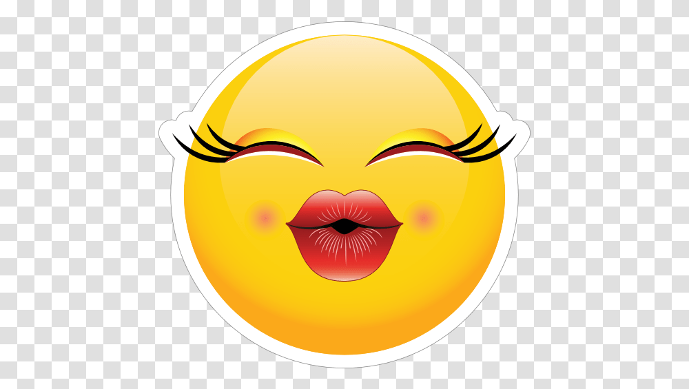 Cute Puckered Lips Emoji Sticker Big Lips Emoji, Pac Man Transparent Png