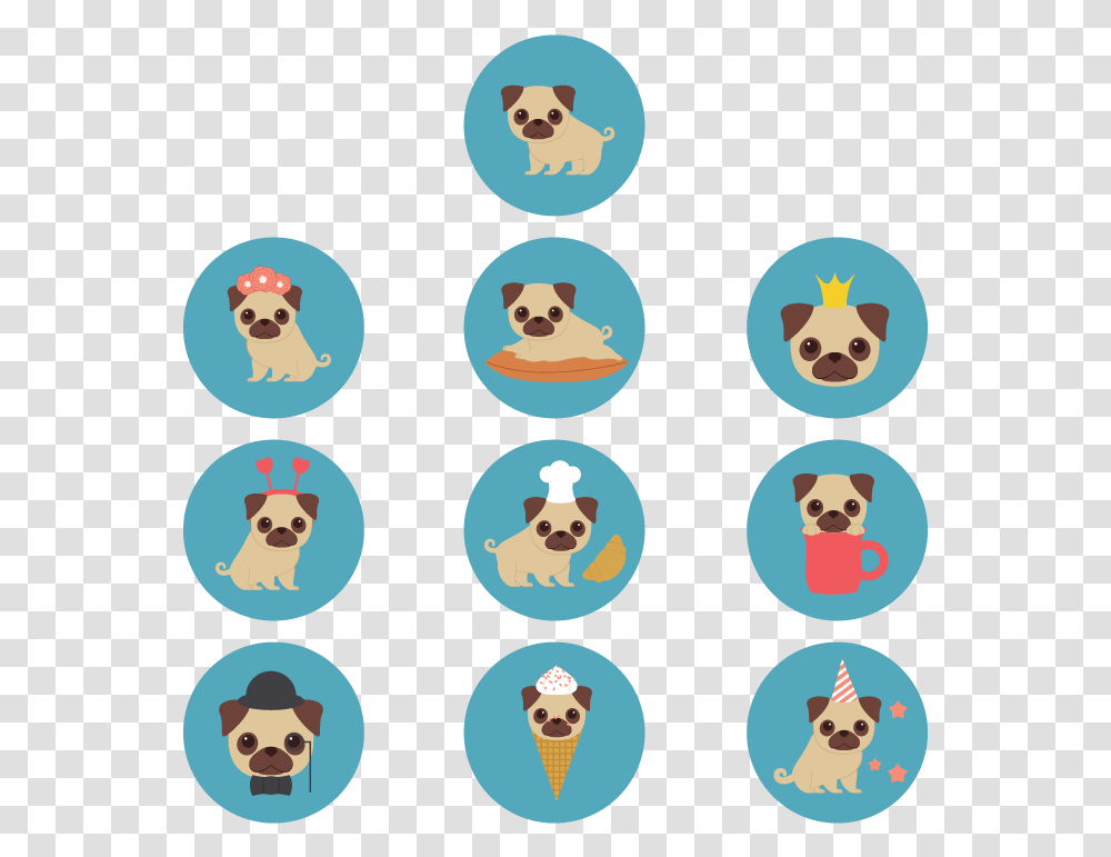Cute Pug Icon, Face, Crowd Transparent Png