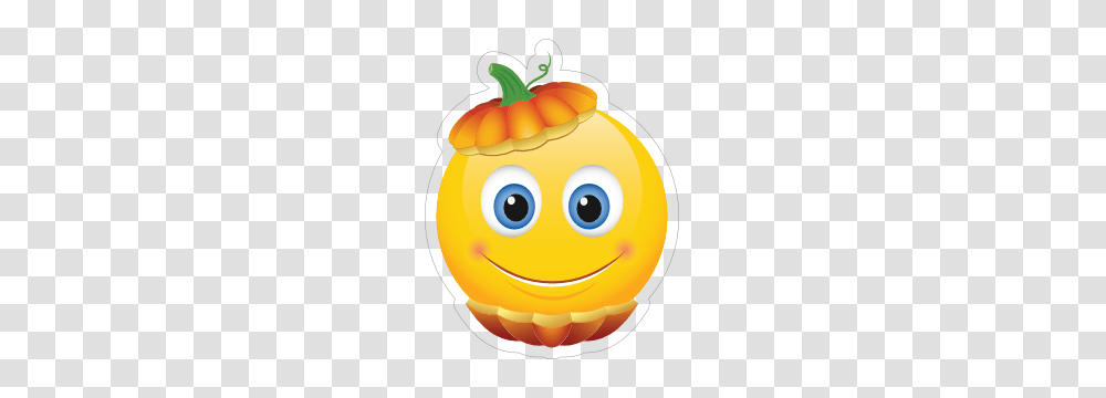 Cute Pumpkin Head Emoji Sticker, Plant, Food, Citrus Fruit, Produce Transparent Png