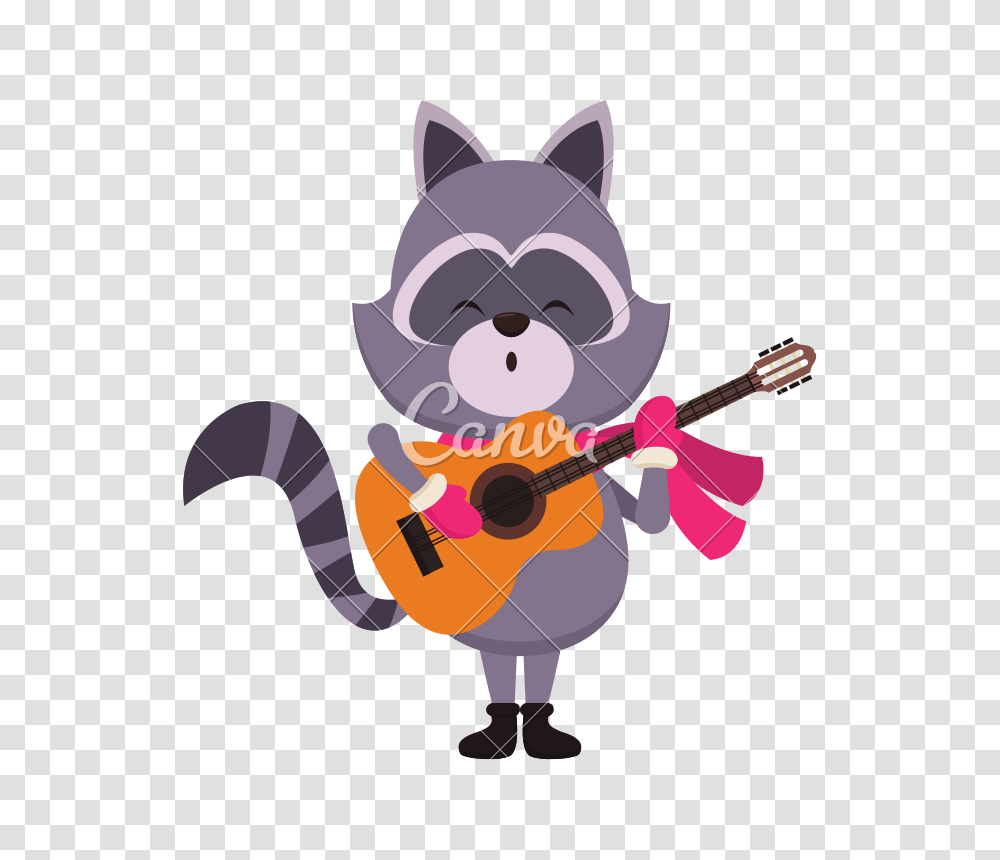 Cute Raccoon Playing Guitar, Leisure Activities, Musical Instrument, Mammal, Animal Transparent Png