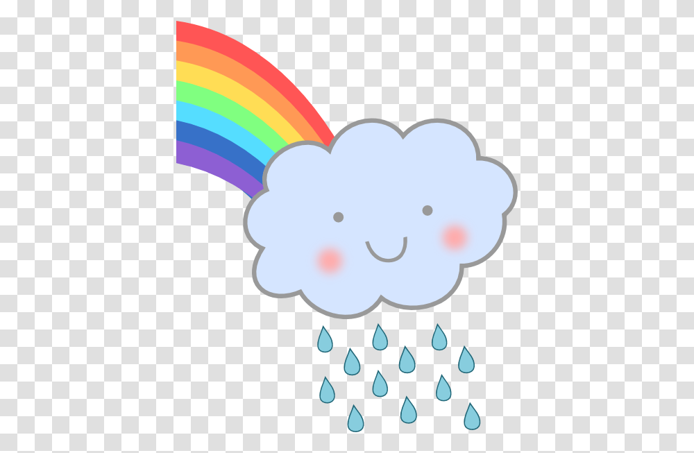 Cute Rain Cloud With Rainbow Clip Art Transparent Png