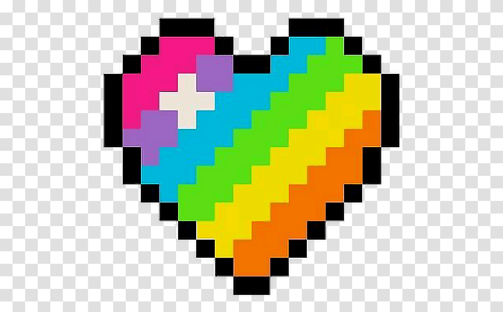 Cute Rainbow Pixel Art Rainbow Heart, Rug, Ornament, Pattern Transparent Png