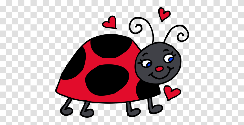 Cute Red Ladybug With Hearts, Parade, Hand Transparent Png