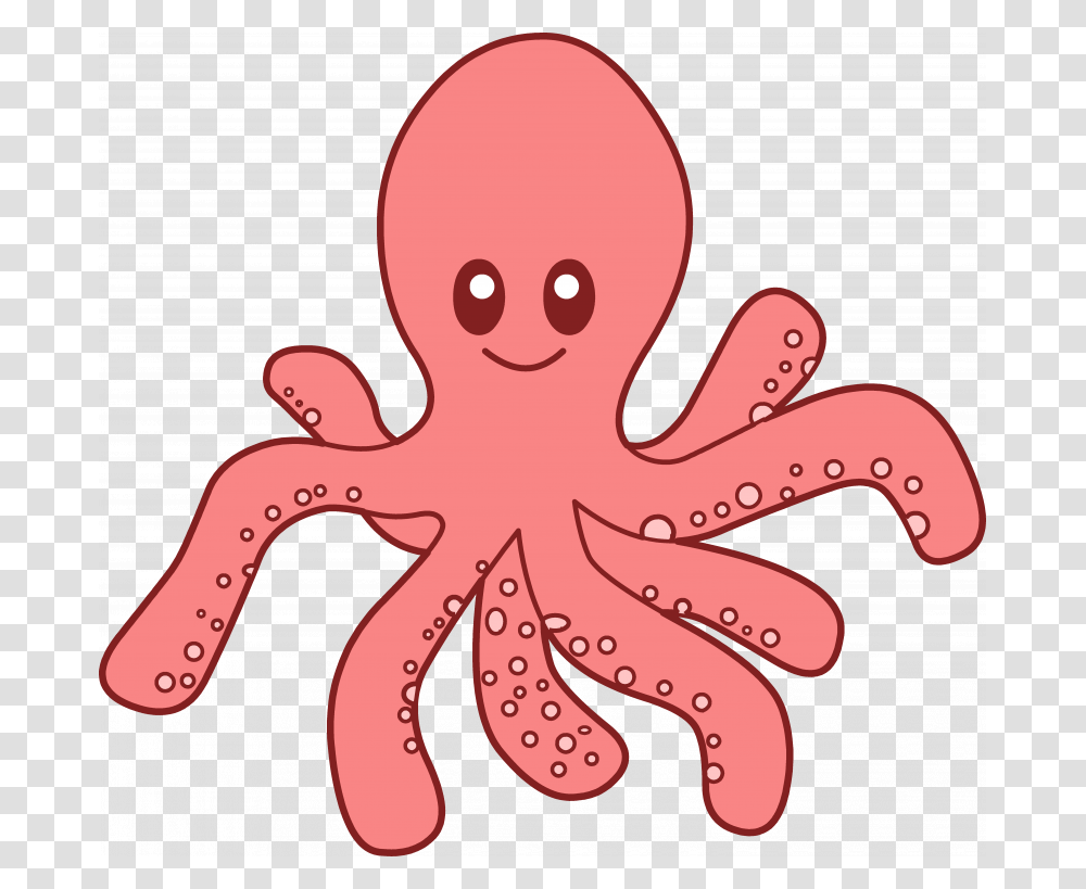 Cute Red Octopus Clipart Octopus Clipart, Invertebrate, Sea Life, Animal Transparent Png
