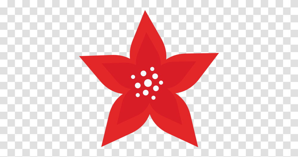 Cute Red Petals Flower & Svg Vector File Flor De 5 Petalas Vermelha, Leaf, Plant, Star Symbol, Ornament Transparent Png