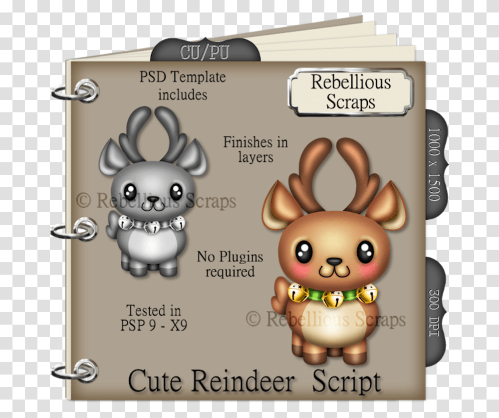 Cute Reindeer Portable Network Graphics, Label, Doll, Mammal Transparent Png