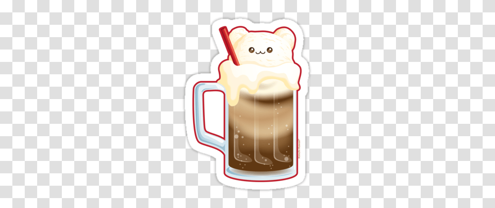 Cute Root Beer Float Ice Cream Bear Sticker, Beverage, Juice, Ketchup, Food Transparent Png