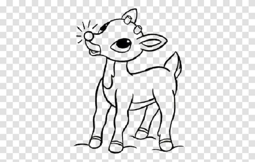 Cute Rudolph Reindeer Santa Christmas Coloring For Cute Santa Coloring Pages, Drawing, Art, Doodle, Astronaut Transparent Png
