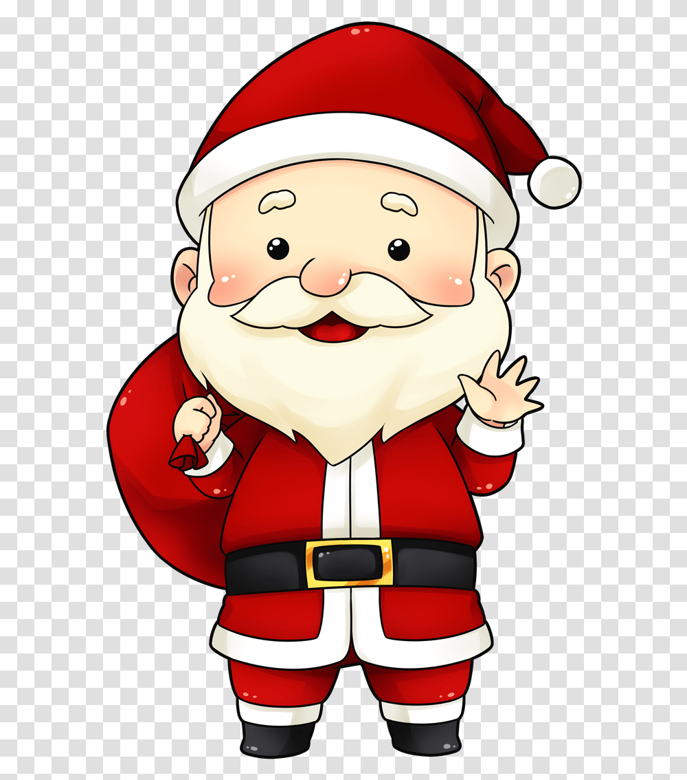 Cute Santa Claus Cartoon, Chef, Helmet, Apparel Transparent Png