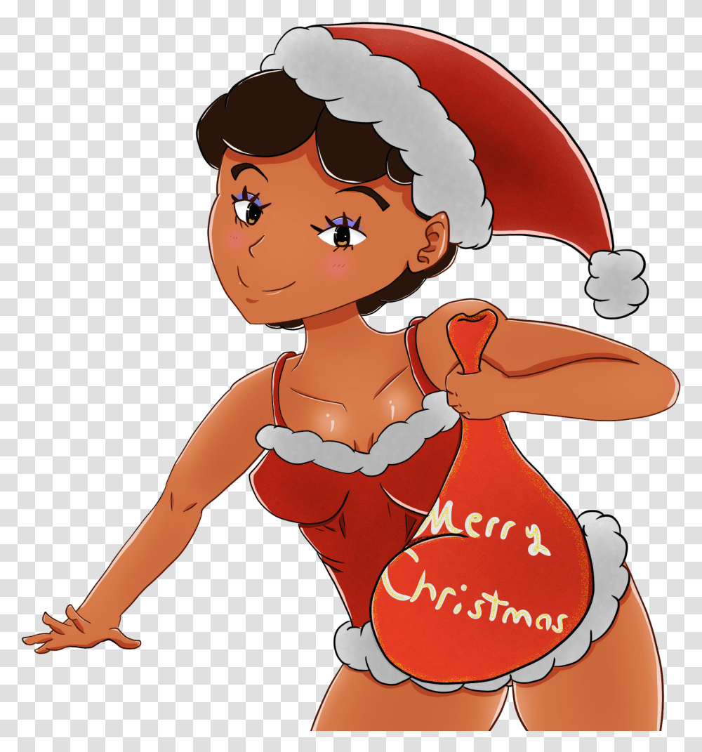 Cute Santa Girl Cartoon, Person, Human, Doll, Toy Transparent Png