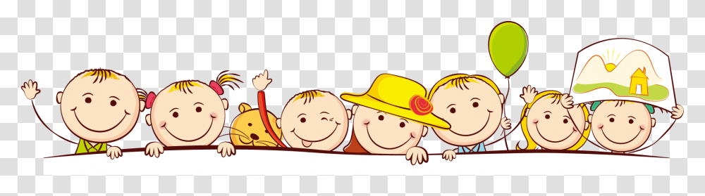 Cute School Kids Kindergarten Child Cartoon Clipart Carto De Visita Bab, Sun Hat, Face Transparent Png