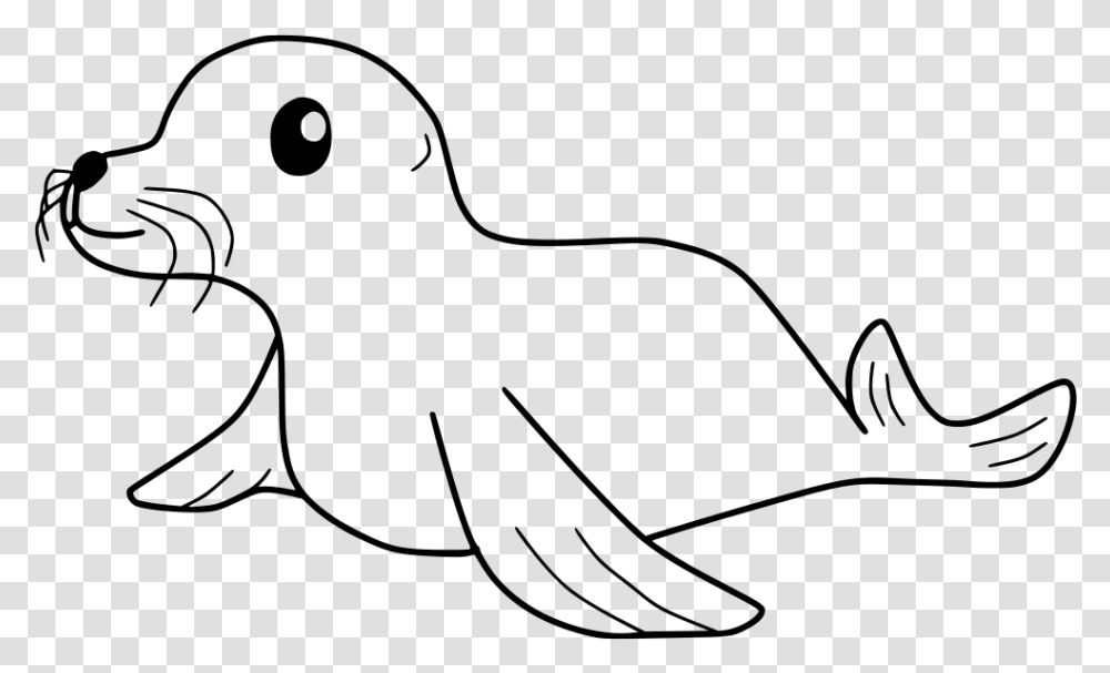 Cute Sea Animals Clipart Black And White, Gray, World Of Warcraft Transparent Png