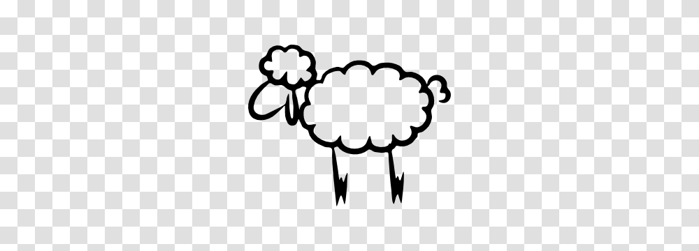 Cute Sheep Lamb Outline Sticker, Stencil, Bow, Silhouette, Person Transparent Png
