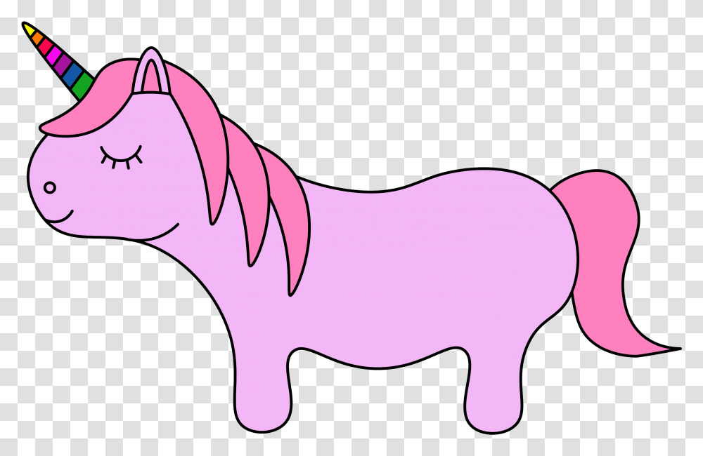 Cute Simple Unicorn Cartoon, Animal, Mammal, Figurine, Elephant Transparent Png