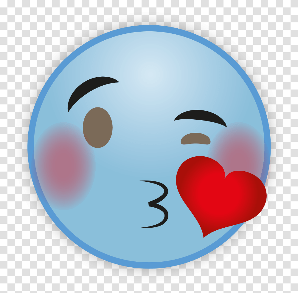 Cute Sky Blue Emoji Hd Heart, Sphere, Disk Transparent Png