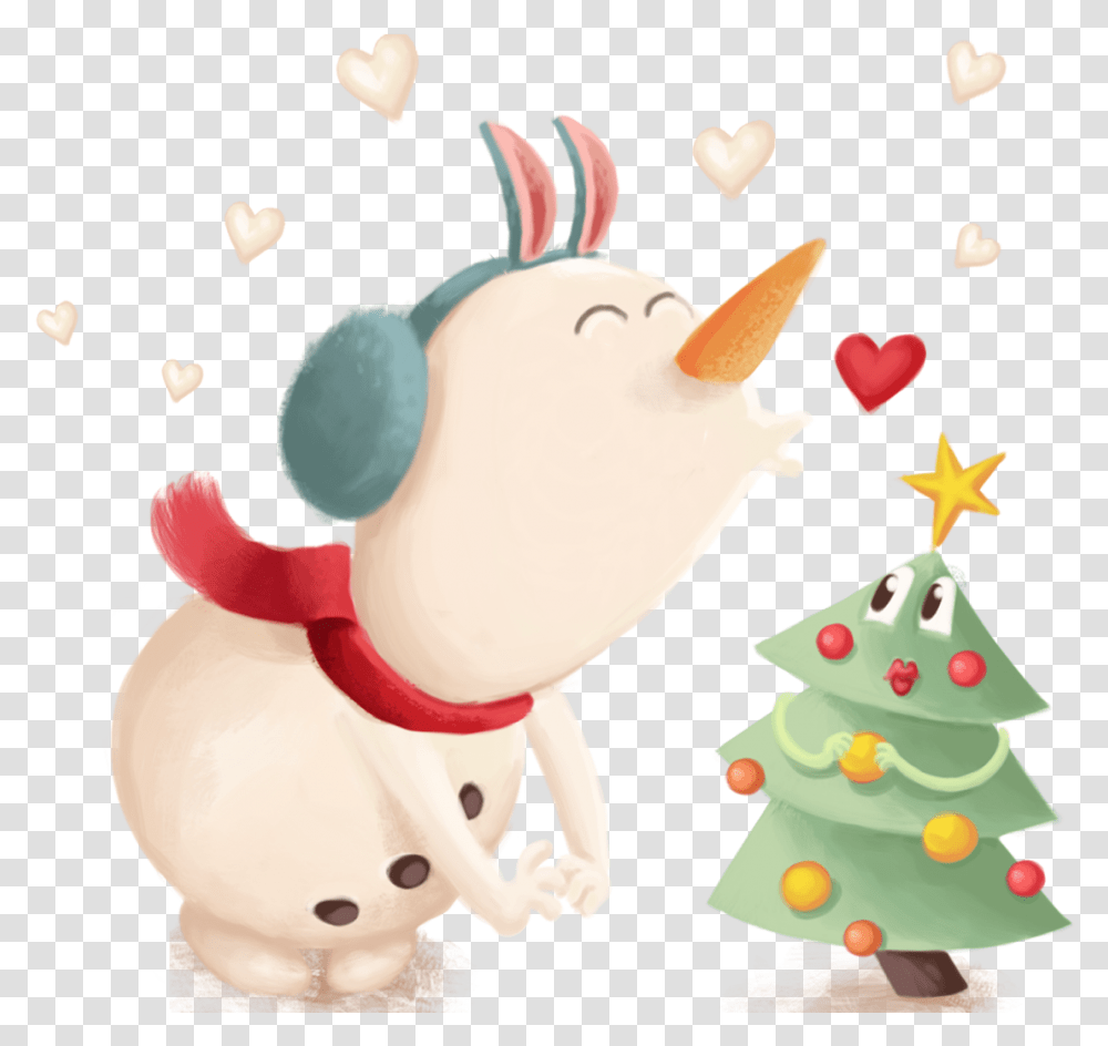 Cute Snowman Monika Klobcar Character 2d Character Cartoon, Tree, Plant, Ornament, Winter Transparent Png