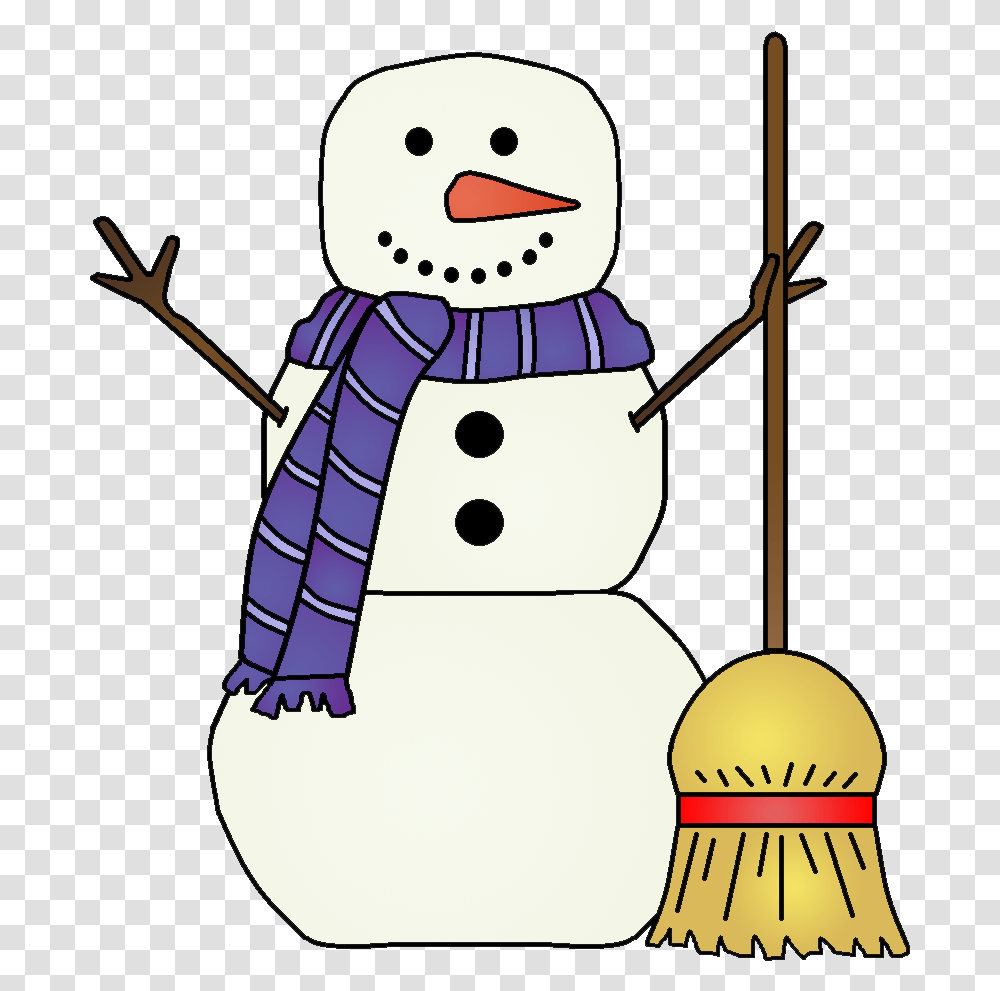Cute Snowman With Hat Clipart Snowman Clipart, Nature, Outdoors, Winter, Broom Transparent Png