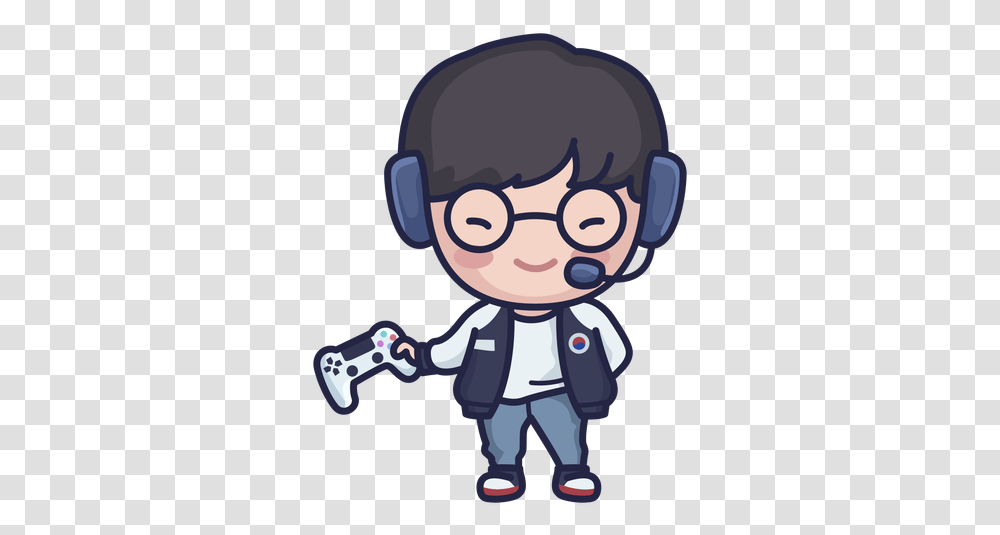 Cute South Korean Gamer Character & Svg Character, Video Gaming, Electronics Transparent Png