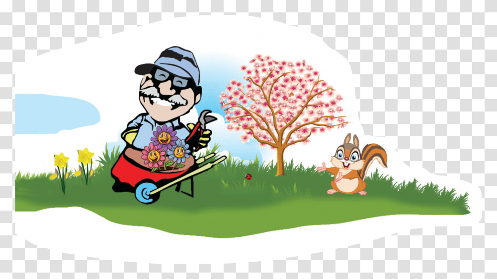 Cute Squirrel Cartoon, Outdoors, Plant, Flower Transparent Png