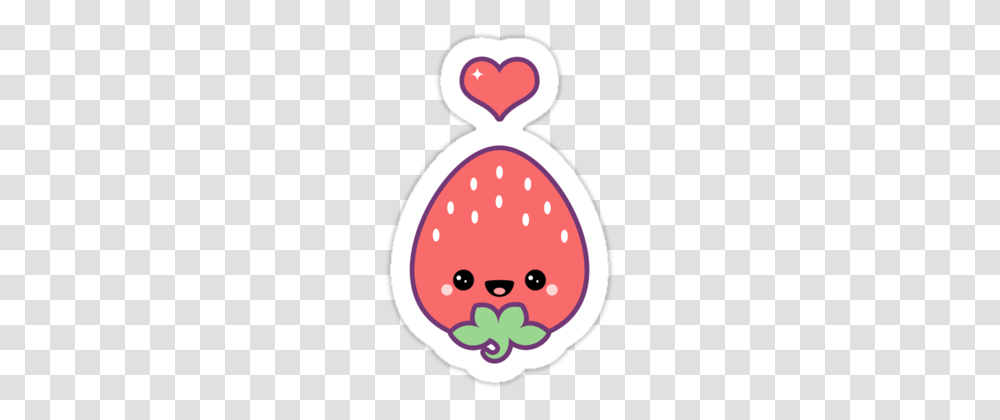 Cute Strawberry Sticker, Food, Plant, Label, Snowman Transparent Png