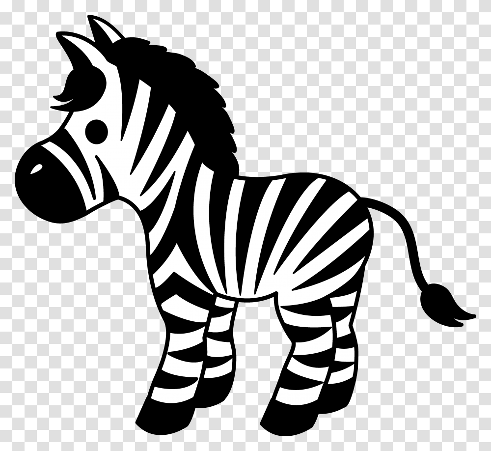 Cute Striped Zebra Clipart, Stencil, Wildlife, Mammal, Animal Transparent Png