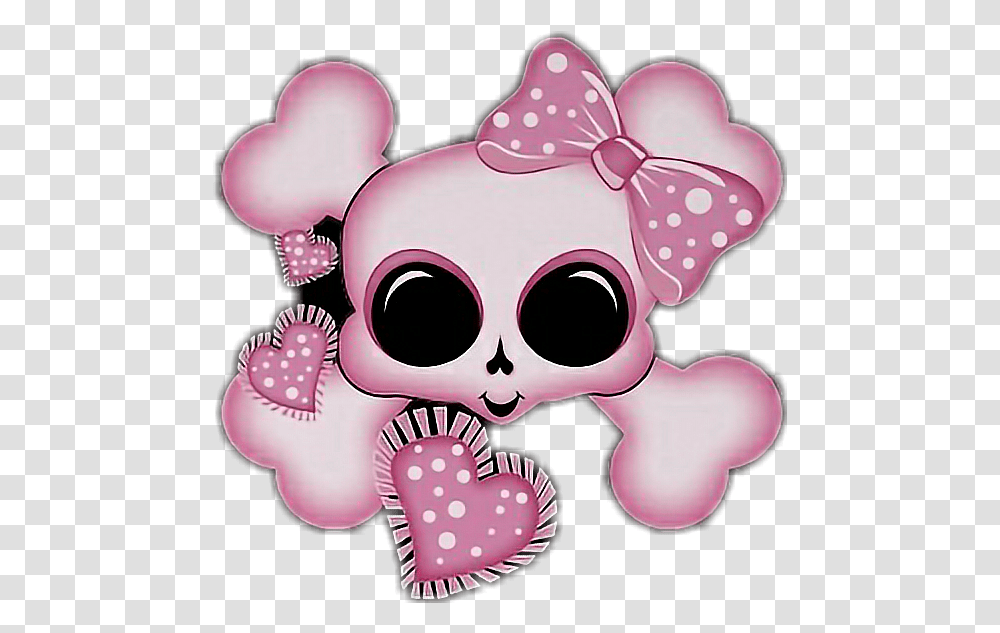 Cute Sugarskull Pink Bow Ribbon Heart Its A Girl Cute Sugar Skull Clipart, Cushion, Clothing, Toy, Pillow Transparent Png