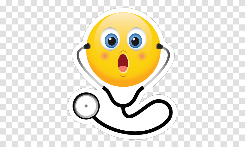 Cute Surprised Doctor Emoji Sticker Emoticon Doctor, Toy, Rattle, Astronaut Transparent Png