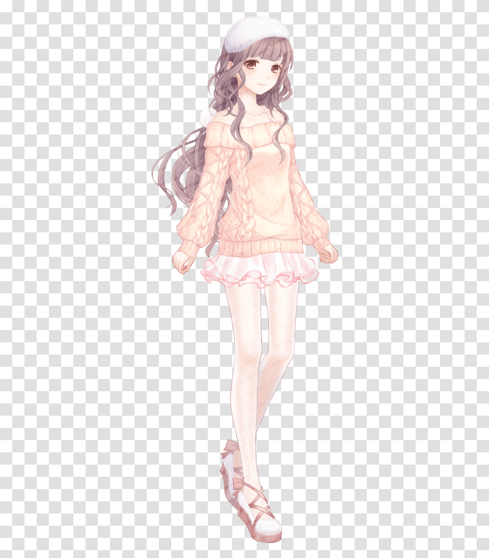 Cute Sweater Anime Outfits, Doll, Toy, Figurine Transparent Png
