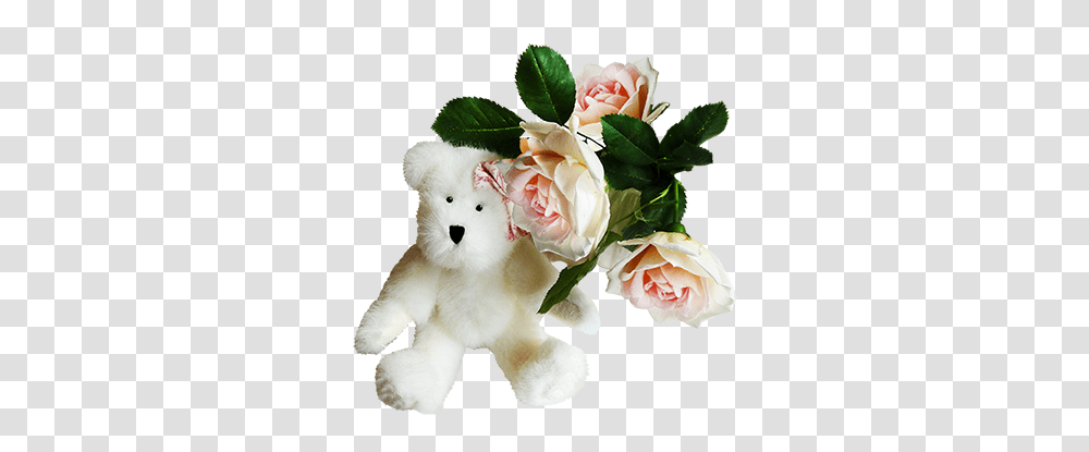 Cute Teddy Bear Clipart Cute Teddy Bear With Background, Plant, Flower, Blossom, Rose Transparent Png