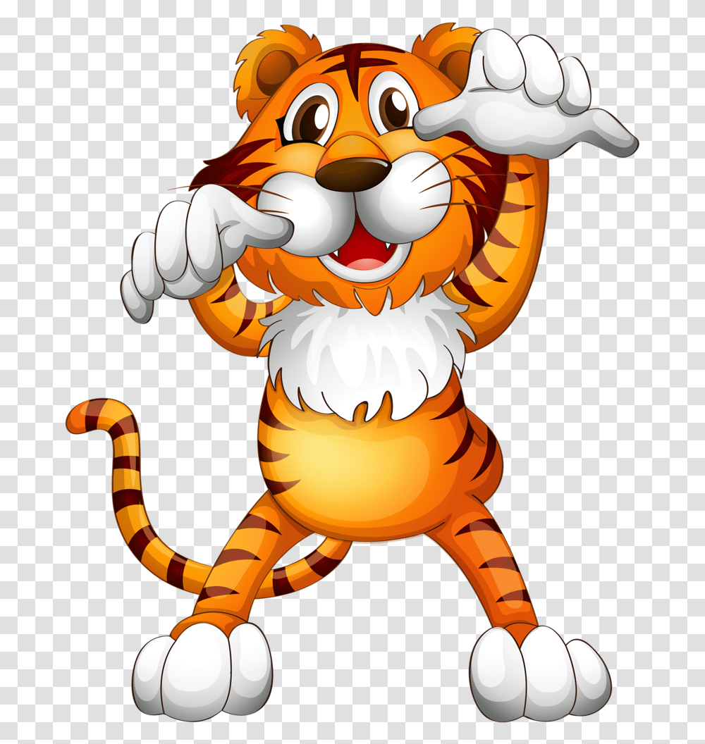 Cute Tiger Clipart Funny Tiger Cartoon, Toy, Mascot, Animal, Mammal Transparent Png