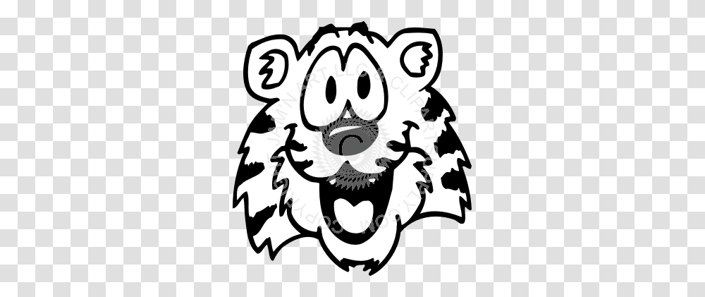Cute Tiger Face, Doodle, Drawing, Stencil Transparent Png