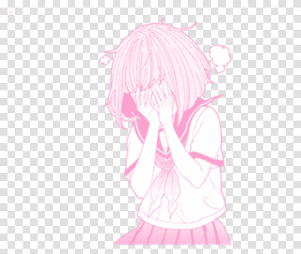 Cute Tumblr Pink Pinkfilter Anime Animegirl Edit Aesthetic Pink Anime, Person, Human, Manga, Comics Transparent Png