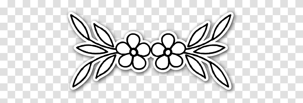 Cute Twin Flower Stickerapp Cute Flower Decorations Drawings, Scissors, Blade, Weapon, Weaponry Transparent Png