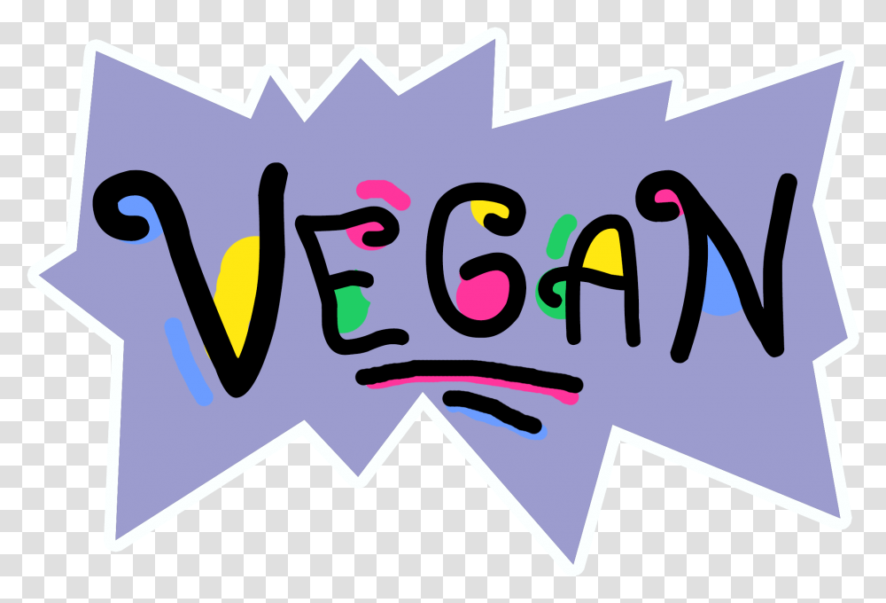 Cute Vegan Print In Rugrats Style Graphic Design, Label, Sticker Transparent Png