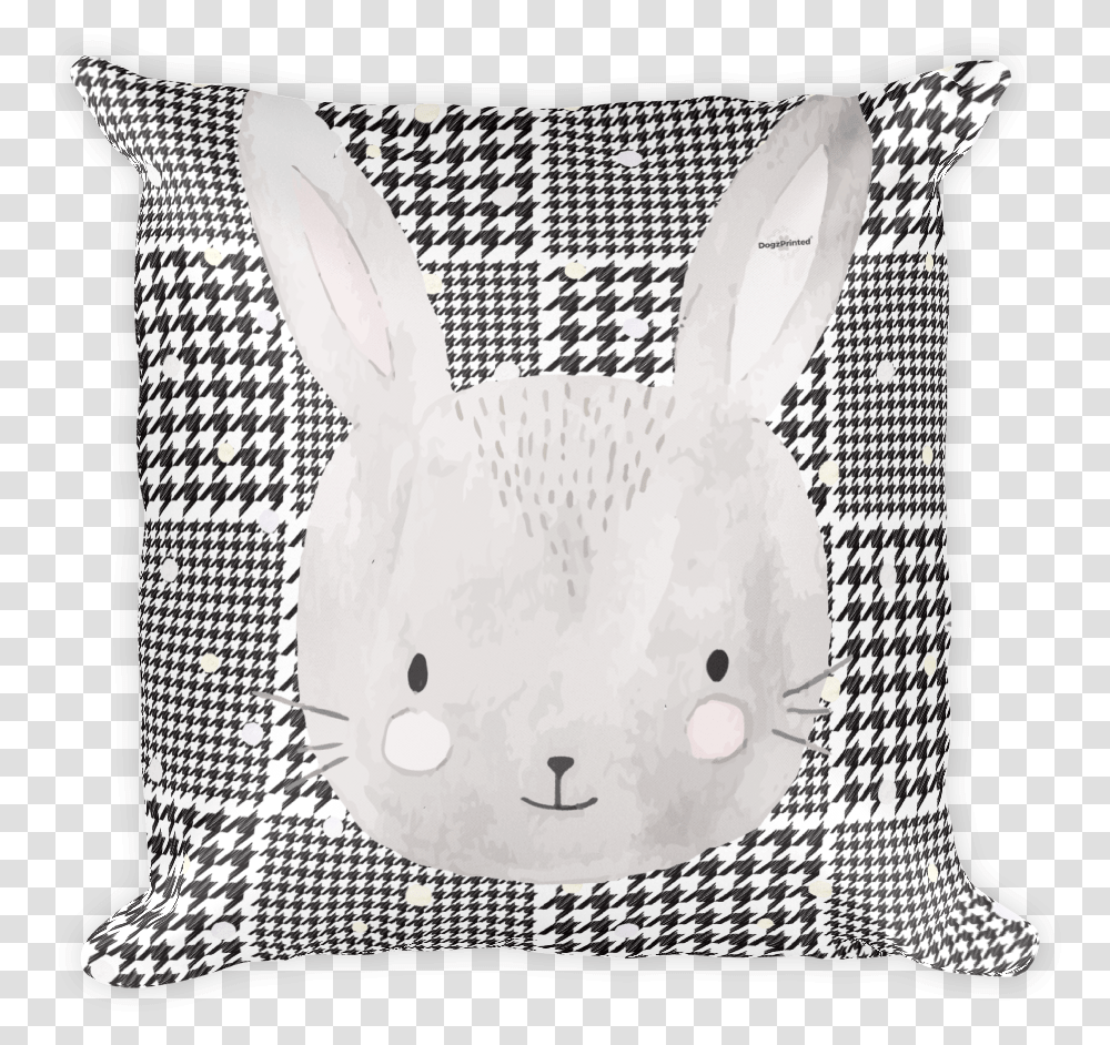 Cute Watercolor Rabbit Print Domestic Rabbit, Pillow, Cushion, Rodent, Mammal Transparent Png