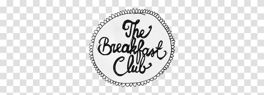 Cute White The Breakfast Club Pink Logo Calligraphy, Label, Text, Sticker, Handwriting Transparent Png