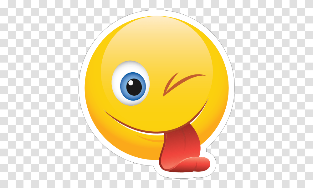 Cute Winking Tongue Out Emoji Sticker Smiley, Fish, Animal, Sphere, Goldfish Transparent Png