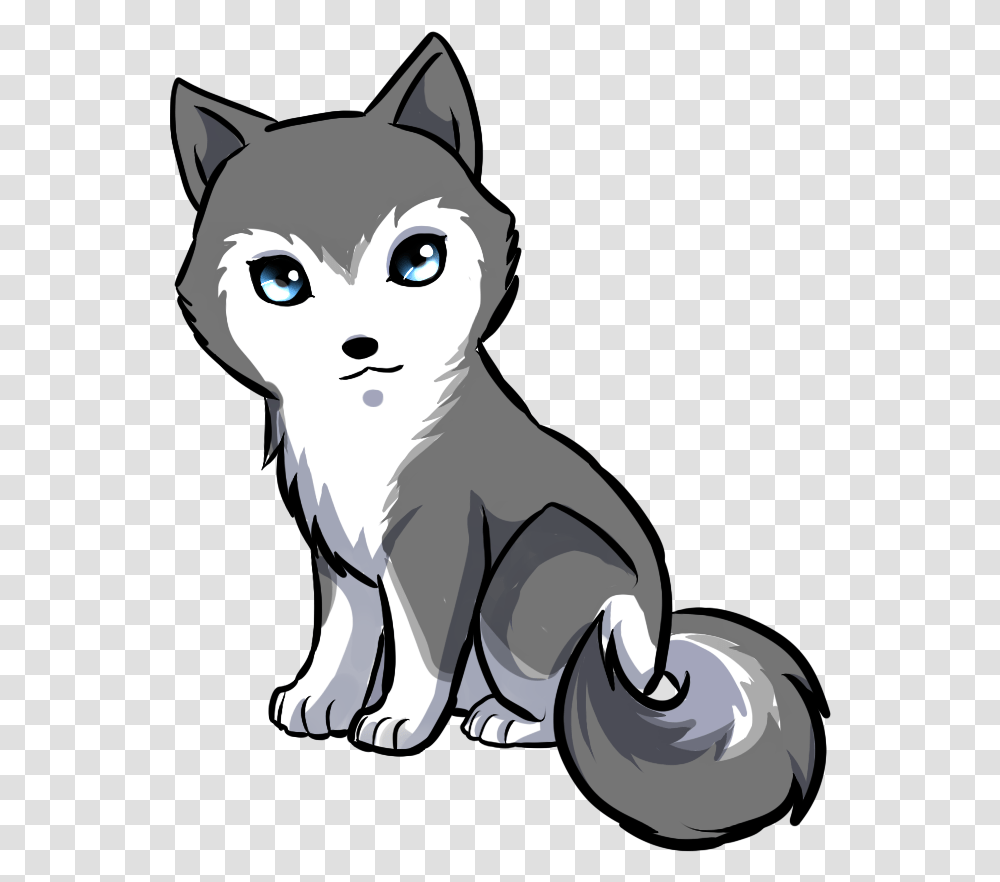 Cute Wolf Animation & Free Animationpng Anime Cute Wolf Cartoon, Cat, Pet, Mammal, Animal Transparent Png
