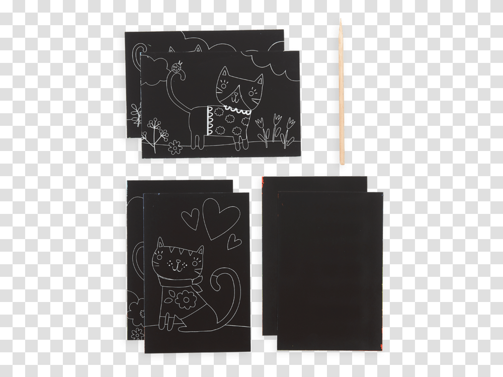 Cutie Cats Scratch And Scribble Mini Art Kit Horizontal, Blackboard Transparent Png