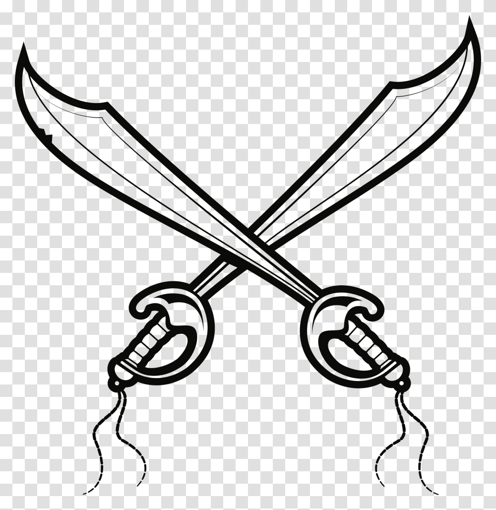 Cutlass Drawing Sword Piracy Drawing Of A Pirate Sword, Blade, Weapon, Weaponry, Bow Transparent Png