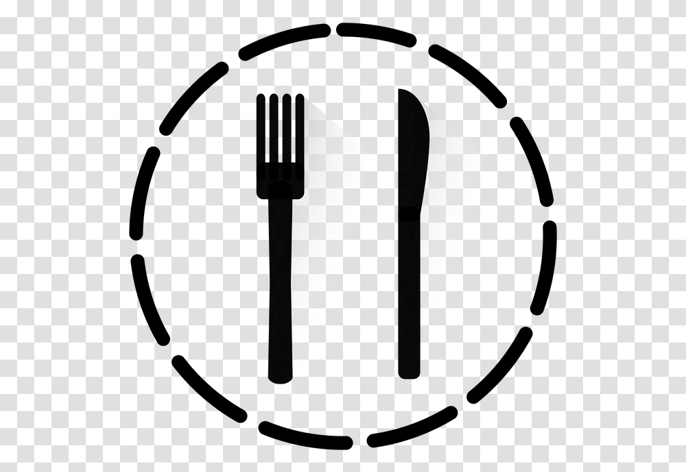 Cutlery Eat Fork Knife Icon Round Strokes Meal Download Arrow Vector, Axe, Tool Transparent Png