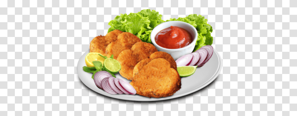 Cutlet, Food, Fried Chicken, Nuggets, Ketchup Transparent Png