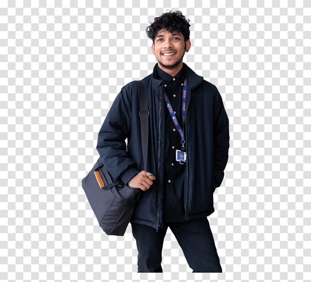 Cutout Standing, Person, Coat, Jacket Transparent Png