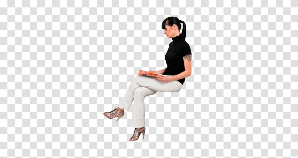 Cutout Woman Sitting Cutout People People Cutout, Person, Reading, Shoe Transparent Png
