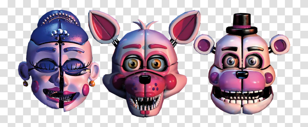 Cutouts Of Funtime Foxy Ballora Funtime Foxy Funtime Freddy, Toy, Head, Person, Human Transparent Png