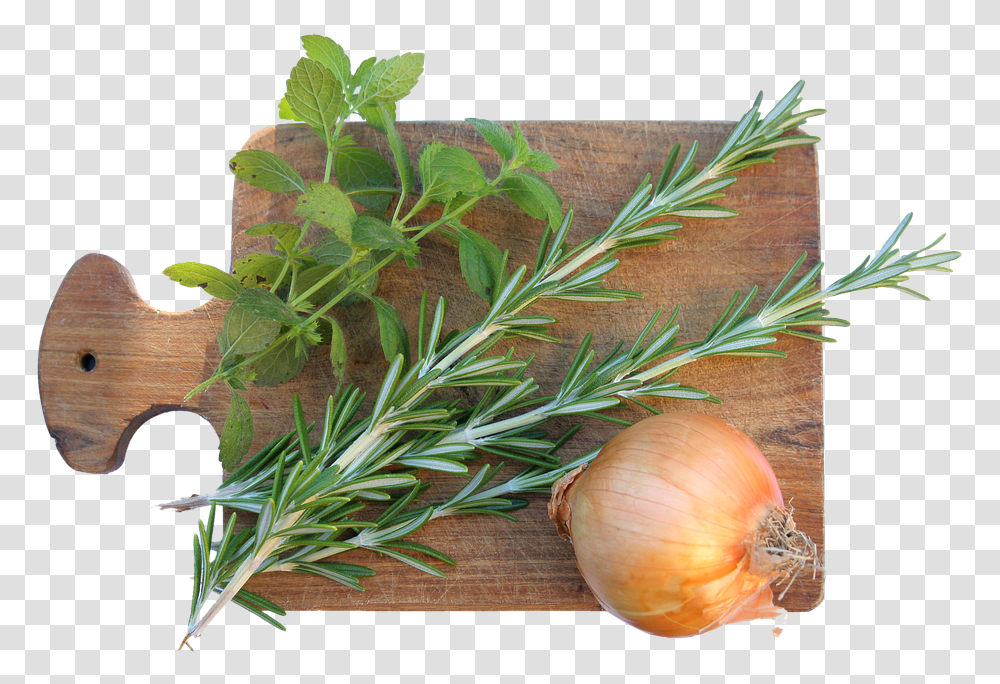 Cutting Board Spices Rosemary Onion Spice Plants, Potted Plant, Vase, Jar, Pottery Transparent Png