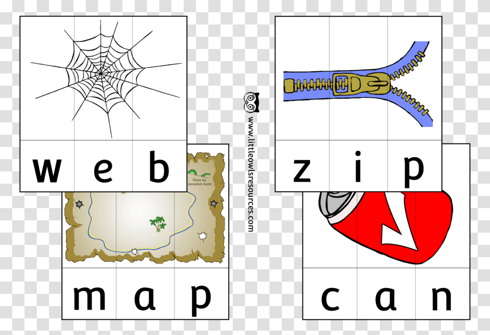 Cvc Word Slice Cover Early Phonics Resources, Number, Spider Web Transparent Png