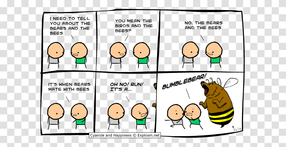 Cyanide And Happiness Bumblebear, Crowd, Comics, Book Transparent Png