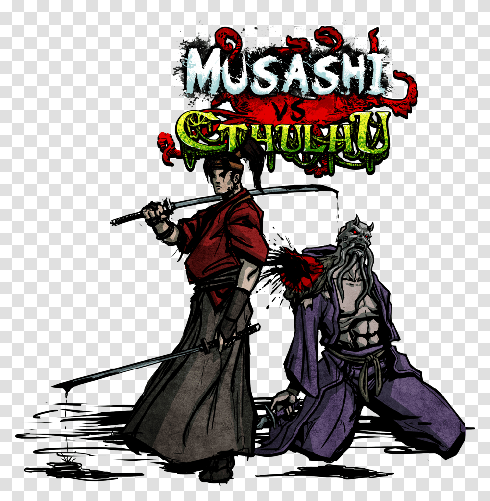 Cyber Rhino Studios Announces Global Access To Fast Paced Musashi Vs Cthulhu, Person, Human, Samurai, Poster Transparent Png